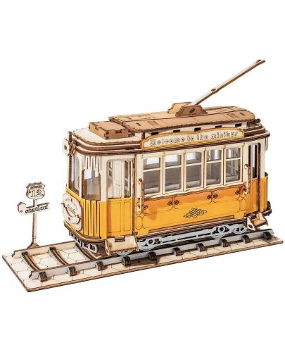 Дървен 3D пъзел Robo Time от 145 части - Трамвай - 1